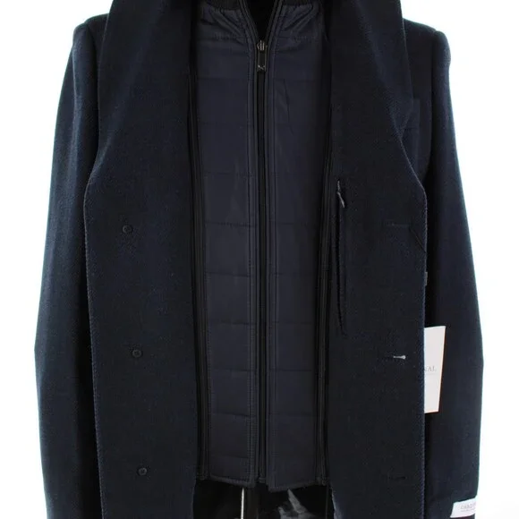 Cardinal of Canada NWT Wool/Cashmere Top Coat Size 40R US LeClaire In Blue Twill